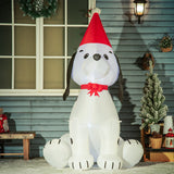 Christmas Inflatables Outdoor Decorations Puppy Dog Wearing a Santa Hat