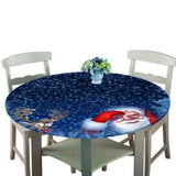 Elastic Edge Fits Santa Claus Christmas Tablecloth